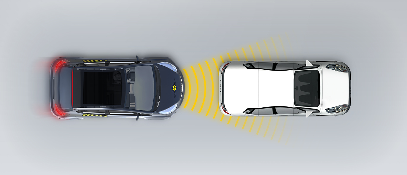 Approaching a stationary car: No Offset